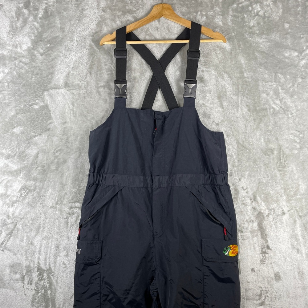 Bass Pro Shops Bibs Men M Black Bone Dry HPR Fishing Hunting Pants